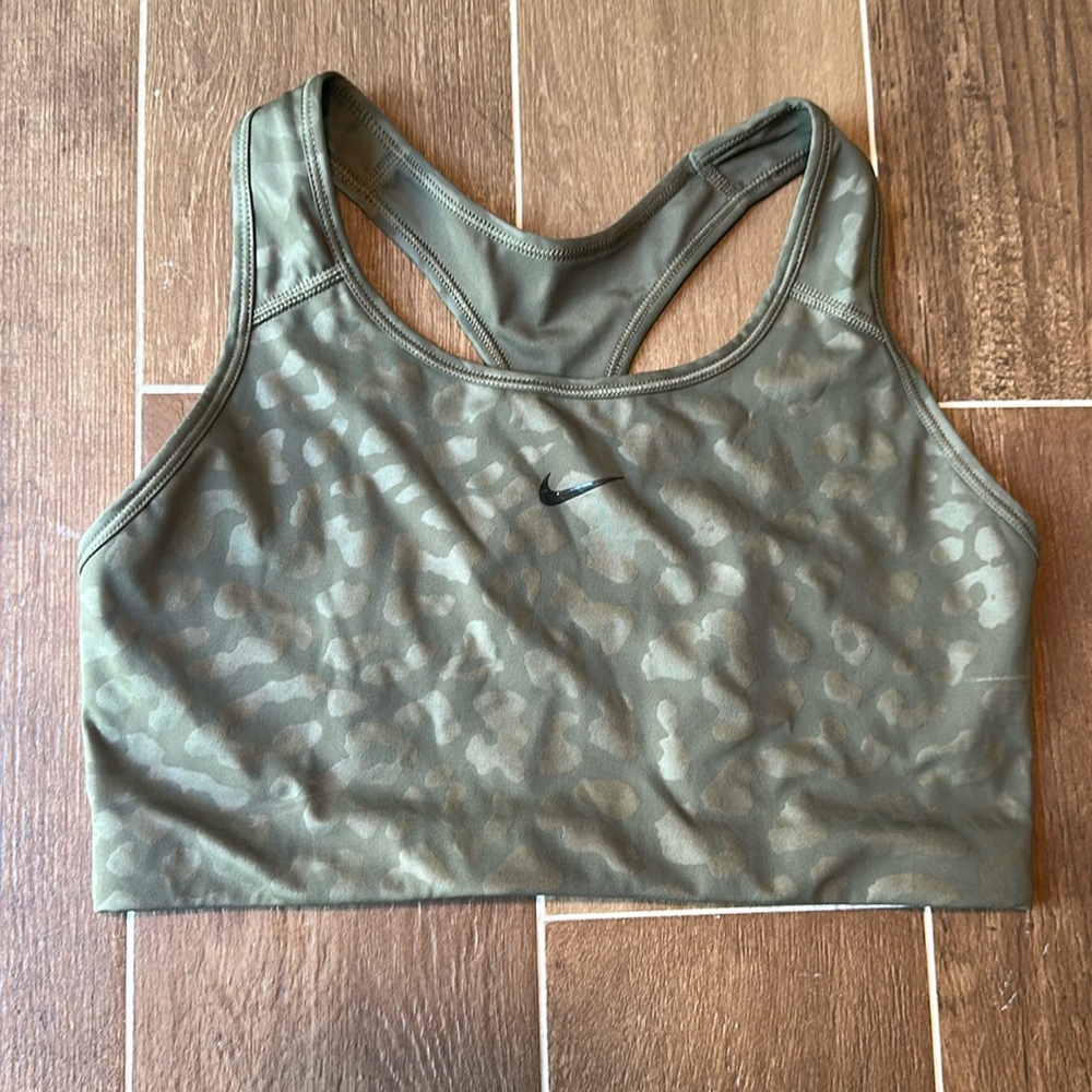 Women's Nike Pro Dri-FIT Swoosh Medium-Support 1-Piece Pad Leopard Sports Bra
